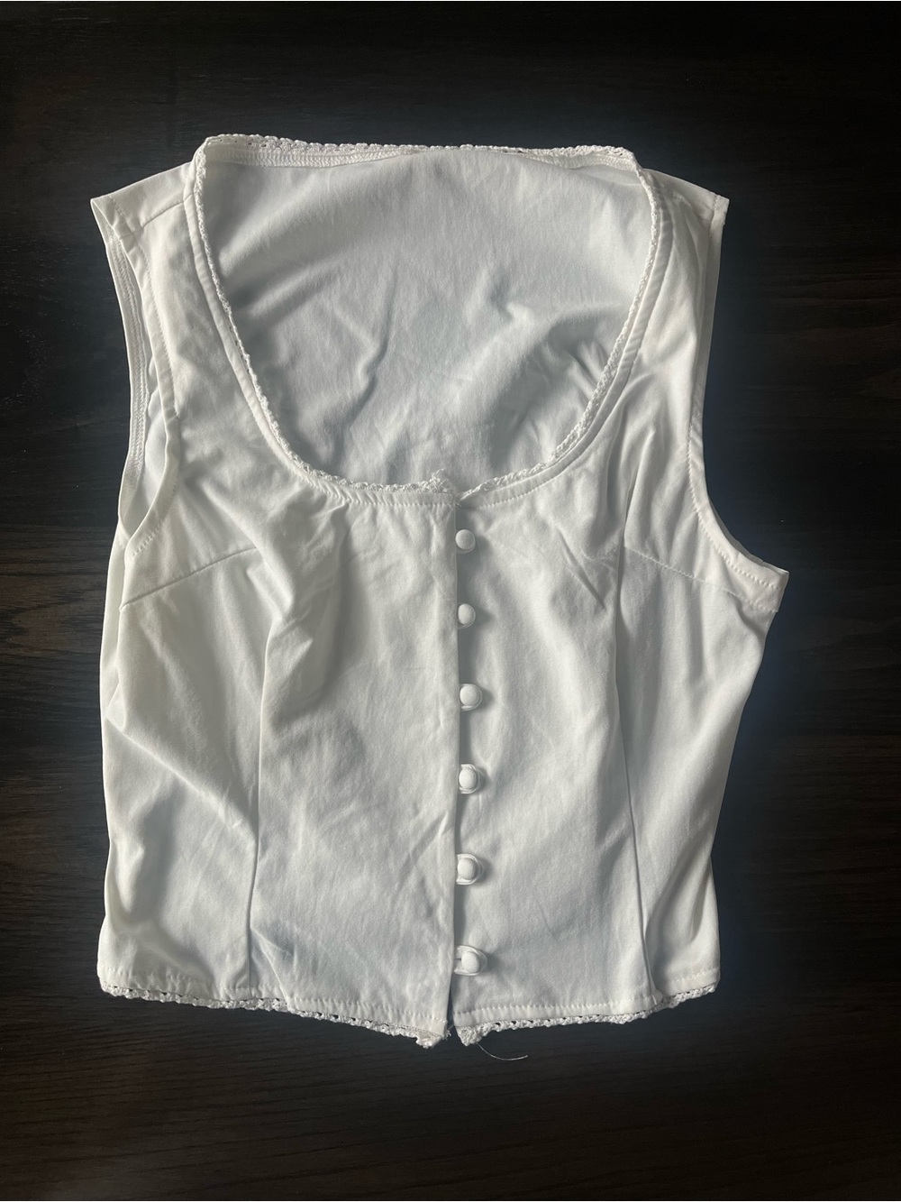 SHEIN White Button-Front Cropped Camisole